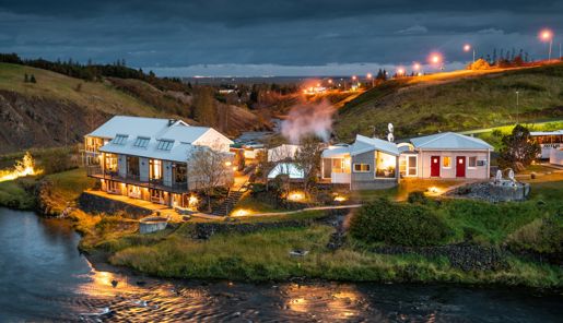 Exterior view Frost & Fire Hotel in South Iceland