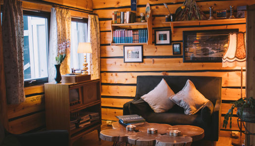 Living space at Mary-Ann's Polarigg in Longyearbyen, Svalbard