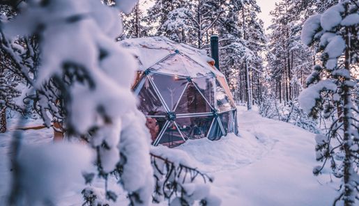 Aurora Canvas Dome in Winter, GLØD Explorer, Alta