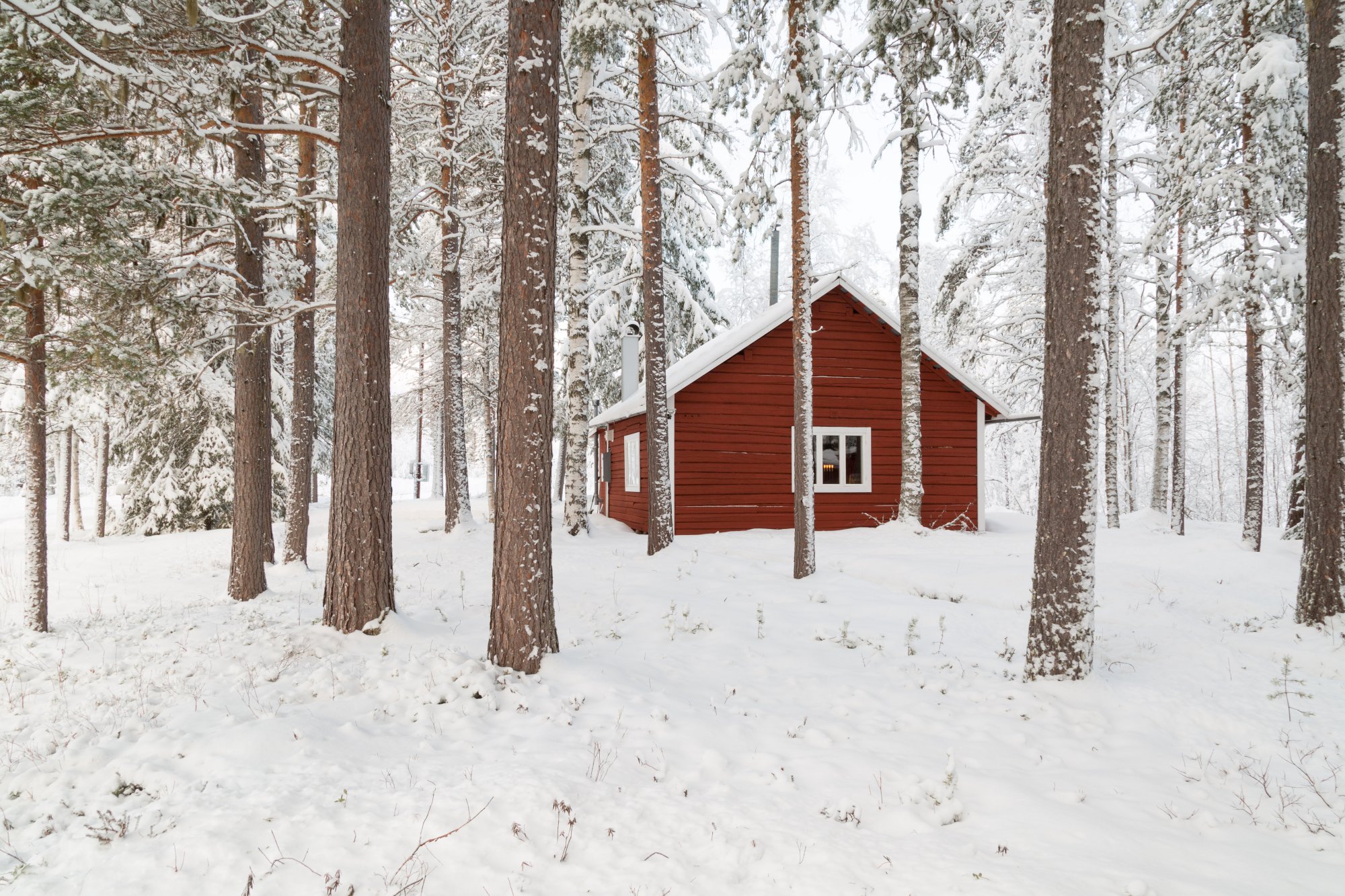Loggers Lodge in winter, Swedish Lapland