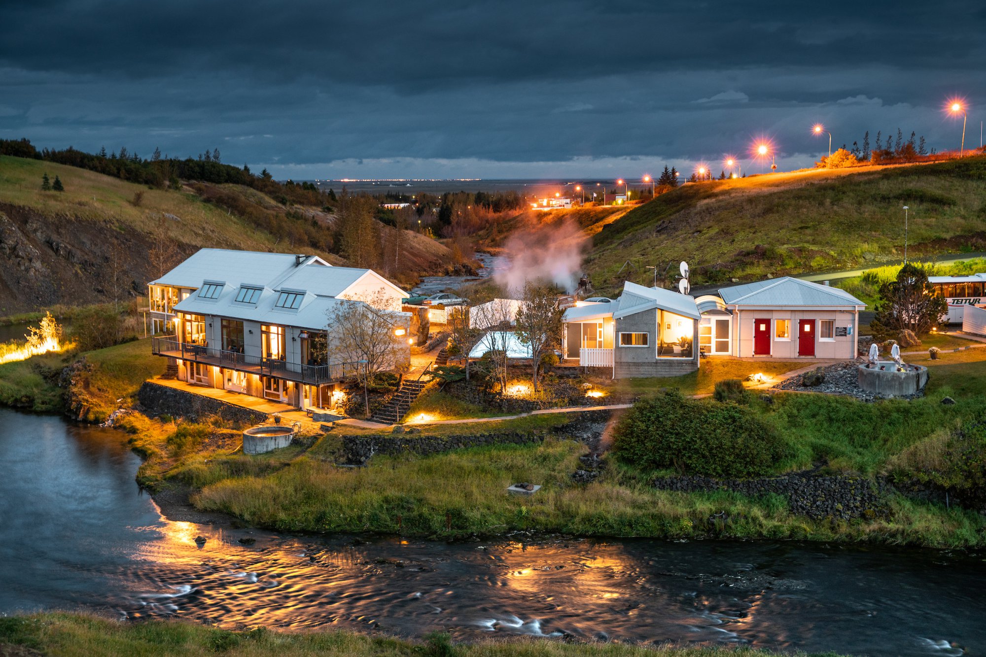 Exterior view Frost & Fire Hotel in South Iceland 