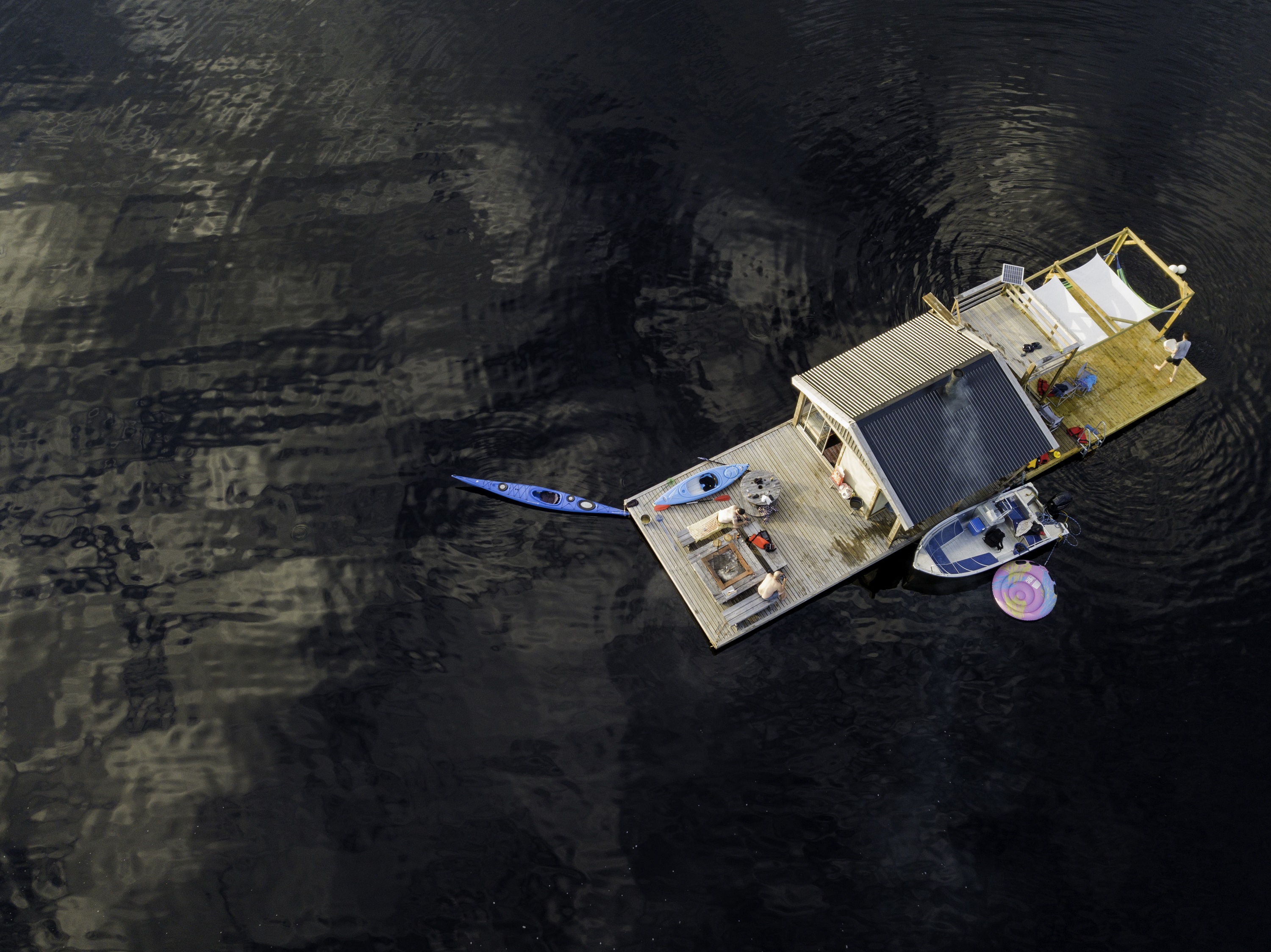 Sauna Float in Swedish Lapland