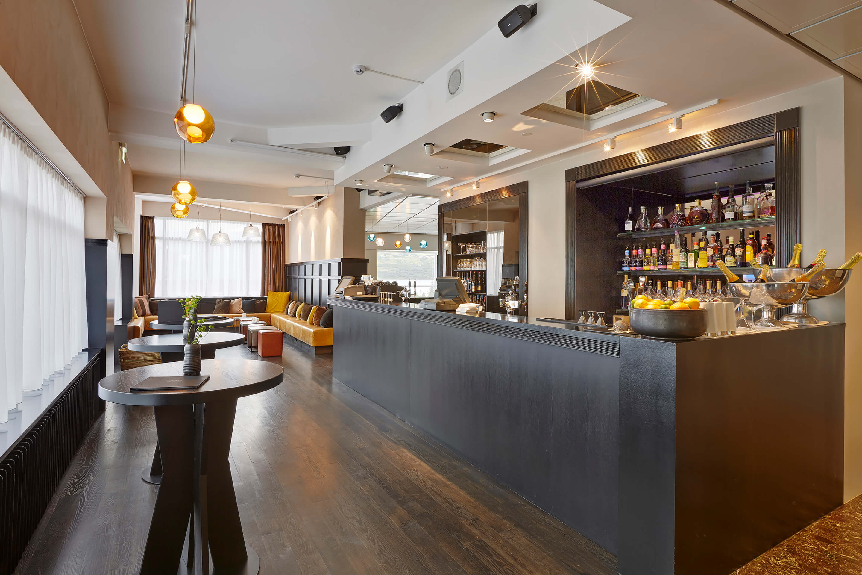 Bar area at Hotel Kea in Akureyri North Iceland.